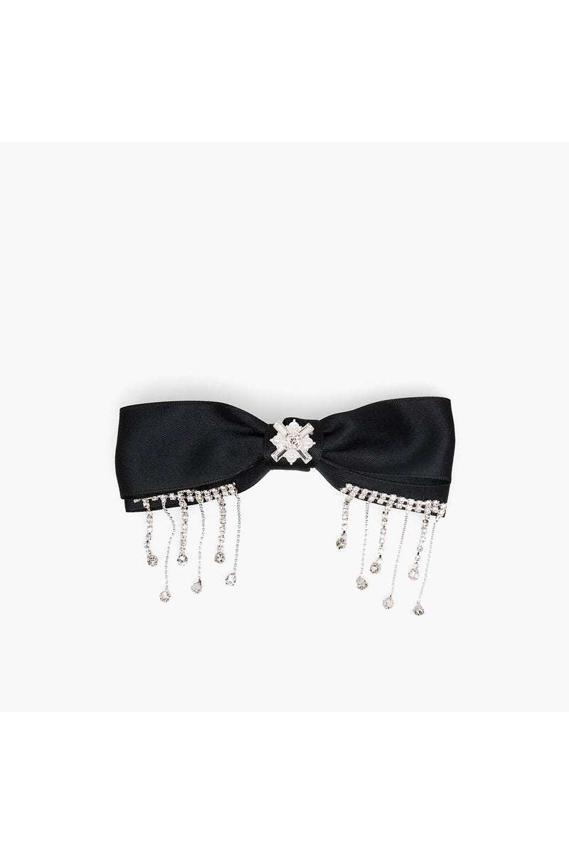 LIFESTYLE Bow Barrette Hair Clamp with Pearl Embellishment - Image 1